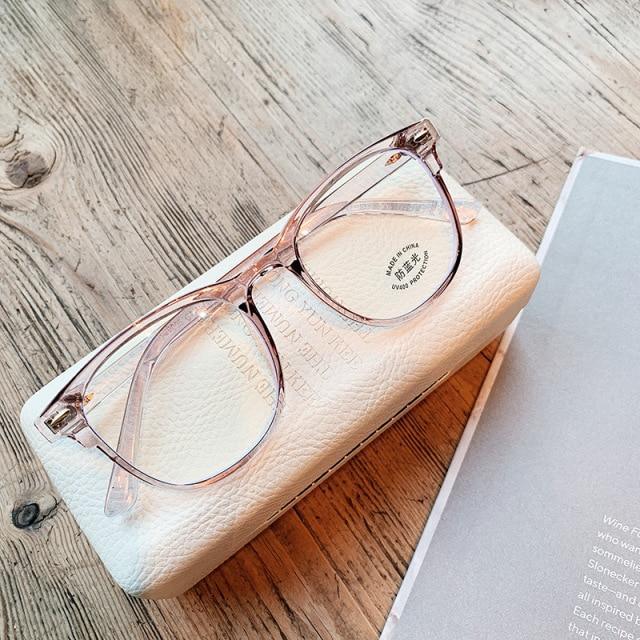 Blue Light Blocking Glasses Frame Lightweight Eyeglasses Frame Filter Blue Ray Computer Game Glasses  Oversized Women Eyeglasses Transparent Anti Blue Ray Men Modern Simple Frames Stevvex
