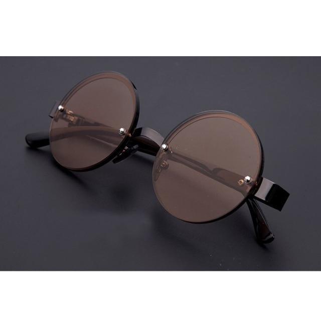 Classic Natural Crystal Glass Stone Reading Glasses Male High Definition Anti Fatigue Round Brown Reading Glasses Female Lightweight Thin Steel Frame With Compact Case For Daily Use Stevvex