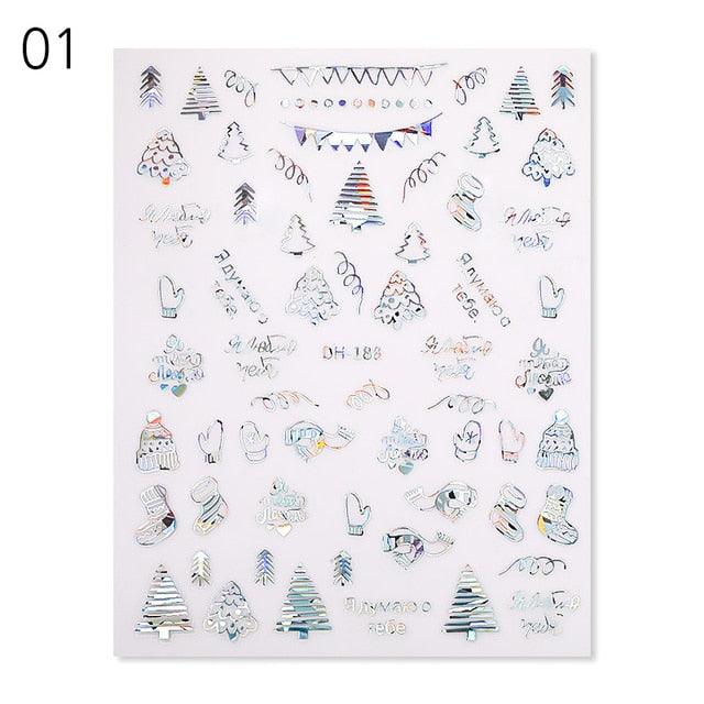 Sliver Bronzing Christmas Slider Nail Art 3D Decals Decoration Snowflake Nail Art Sticker Manicures Transfer Foil Xmas Gift  Nails Snowflake Nail Art Stickers Decals Christmas Nail 3D Self Adhesive Nail Stickers for Acrylic Nails Snowflake Stevvex