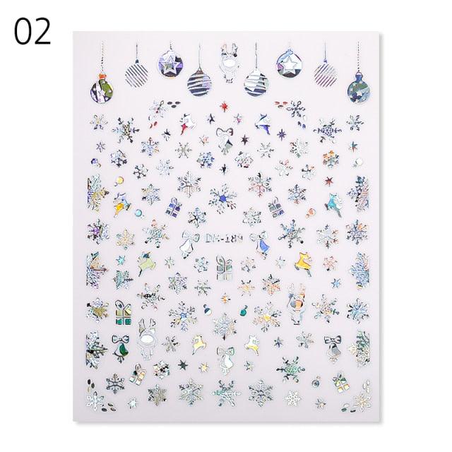 Sliver Bronzing Christmas Slider Nail Art 3D Decals Decoration Snowflake Nail Art Sticker Manicures Transfer Foil Xmas Gift  Nails Snowflake Nail Art Stickers Decals Christmas Nail 3D Self Adhesive Nail Stickers for Acrylic Nails Snowflake Stevvex