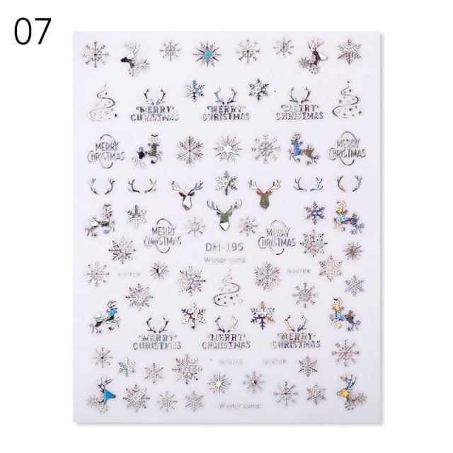 Sliver Bronzing Christmas Slider Nail Art 3D Decals Decoration Snowflake Nail Art Sticker Manicures Transfer Foil Xmas Gift  Nails Snowflake Nail Art Stickers Decals Christmas Nail 3D Self Adhesive Nail Stickers for Acrylic Nails Snowflake Stevvex