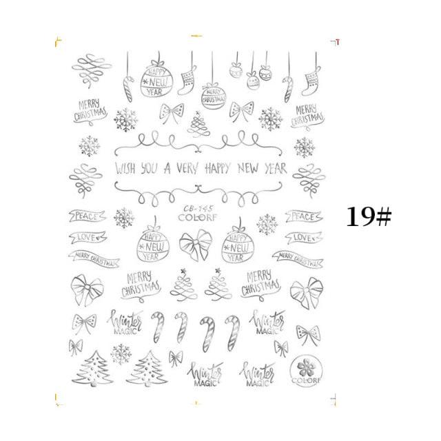 Sliver Bronzing Christmas Slider Nail Art 3D Decals Decoration Snowflake Nail Art Sticker Manicures Transfer Foil Xmas Gift  Nails Snowflake Nail Art Stickers Decals Christmas Nail 3D Self Adhesive Nail Stickers for Acrylic Nails Snowflake Stevvex