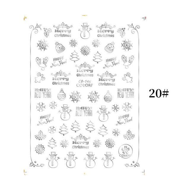Sliver Bronzing Christmas Slider Nail Art 3D Decals Decoration Snowflake Nail Art Sticker Manicures Transfer Foil Xmas Gift  Nails Snowflake Nail Art Stickers Decals Christmas Nail 3D Self Adhesive Nail Stickers for Acrylic Nails Snowflake Stevvex