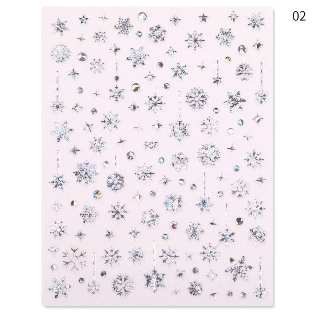 Sliver Bronzing Christmas Slider Nail Art 3D Decals Decoration Snowflake Nail Art Sticker Manicures Transfer Foil Xmas Gift  Nails Snowflake Nail Art Stickers Decals Christmas Nail 3D Self Adhesive Nail Stickers for Acrylic Nails Snowflake Stevvex