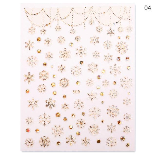 Sliver Bronzing Christmas Slider Nail Art 3D Decals Decoration Snowflake Nail Art Sticker Manicures Transfer Foil Xmas Gift  Nails Snowflake Nail Art Stickers Decals Christmas Nail 3D Self Adhesive Nail Stickers for Acrylic Nails Snowflake Stevvex