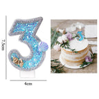 Blue Shell Glitter Number Birthday Candles Numeral Birthday Candles Cake Numeral Candles Number 0-9 Glitter Cake Topper Decoration for Birthday Wedding Anniversary Party Cake Toppers Birthday Wedding Digital Cakes Dessert Decor Birthday Decoration Stevvex
