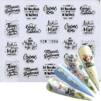 Nail Stickers for Manicure Nail Sticker Sliders For Nails Decal Self-adhesive Nails Figures Transfer Black Accessories Sliders Manicure Decoration 3D Nail Supplies Holographic Decals Transfer Sliders Nail Design Manicures Nail Self-Adhesive Sticker Stevvex
