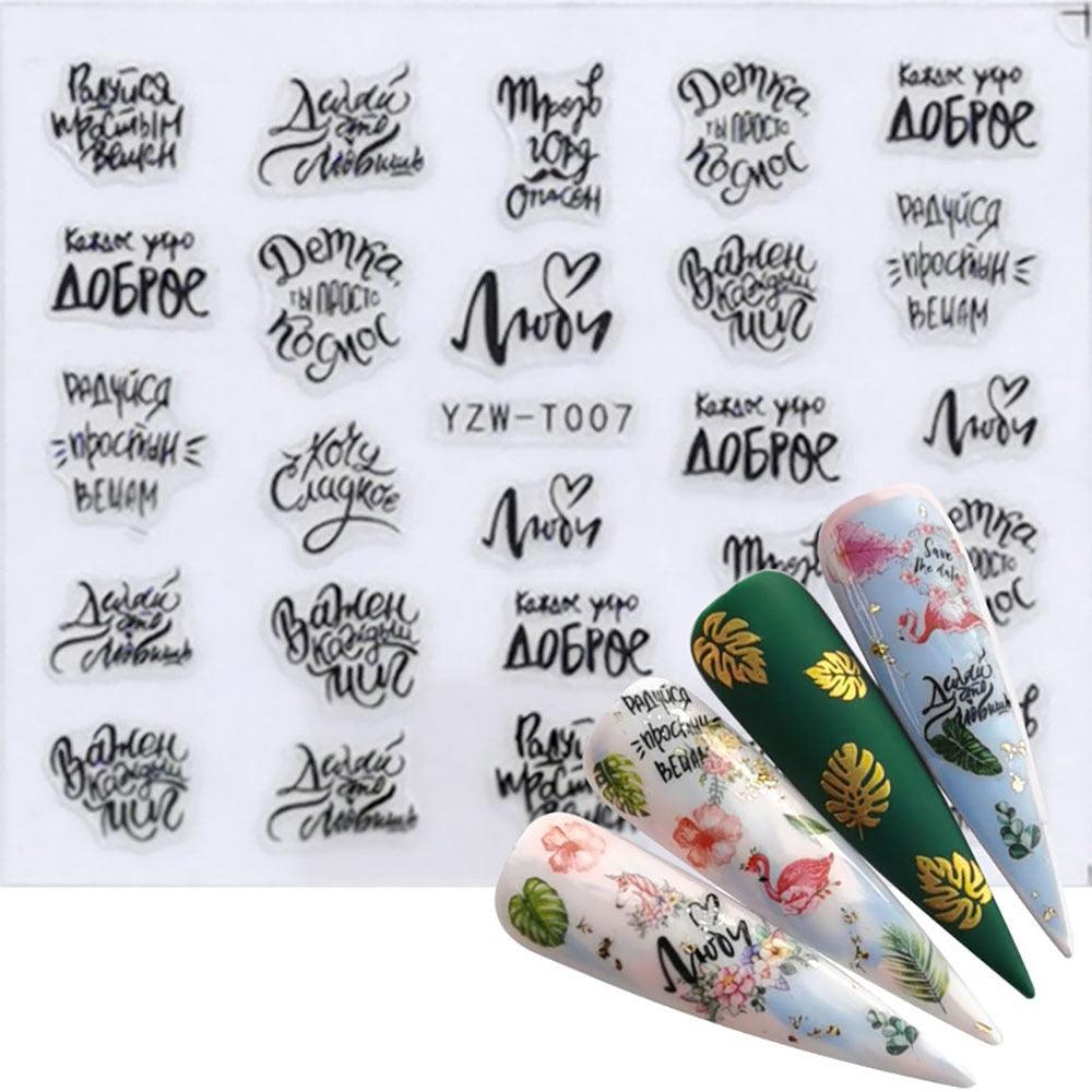 Nail Stickers for Manicure Nail Sticker Sliders For Nails Decal Self-adhesive Nails Figures Transfer Black Accessories Sliders Manicure Decoration 3D Nail Supplies Holographic Decals Transfer Sliders Nail Design Manicures Nail Self-Adhesive Sticker Stevvex