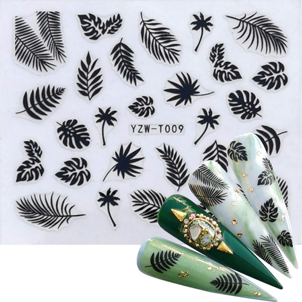 Nail Stickers for Manicure Nail Sticker Sliders For Nails Decal Self-adhesive Nails Figures Transfer Black Accessories Sliders Manicure Decoration 3D Nail Supplies Holographic Decals Transfer Sliders Nail Design Manicures Nail Self-Adhesive Sticker Stevvex