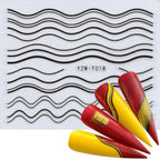 Nail Stickers for Manicure Nail Sticker Sliders For Nails Decal Self-adhesive Nails Figures Transfer Black Accessories Sliders Manicure Decoration 3D Nail Supplies Holographic Decals Transfer Sliders Nail Design Manicures Nail Self-Adhesive Sticker Stevvex