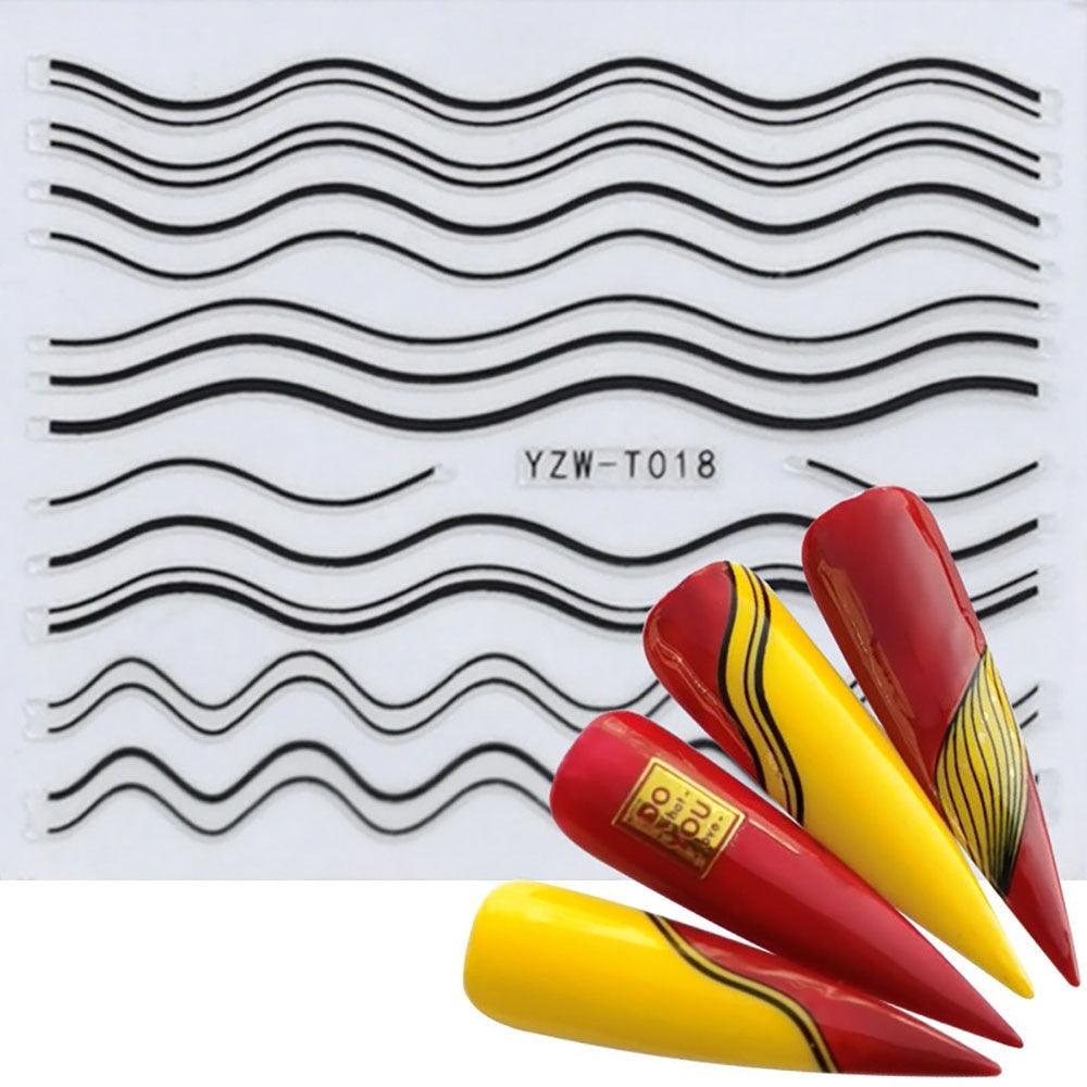 Nail Stickers for Manicure Nail Sticker Sliders For Nails Decal Self-adhesive Nails Figures Transfer Black Accessories Sliders Manicure Decoration 3D Nail Supplies Holographic Decals Transfer Sliders Nail Design Manicures Nail Self-Adhesive Sticker Stevvex