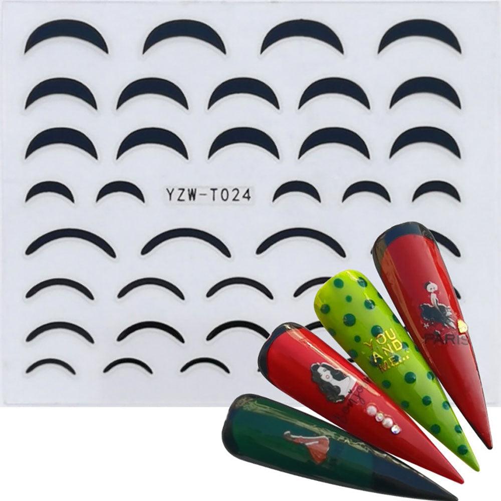 Nail Stickers for Manicure Nail Sticker Sliders For Nails Decal Self-adhesive Nails Figures Transfer Black Accessories Sliders Manicure Decoration 3D Nail Supplies Holographic Decals Transfer Sliders Nail Design Manicures Nail Self-Adhesive Sticker Stevvex