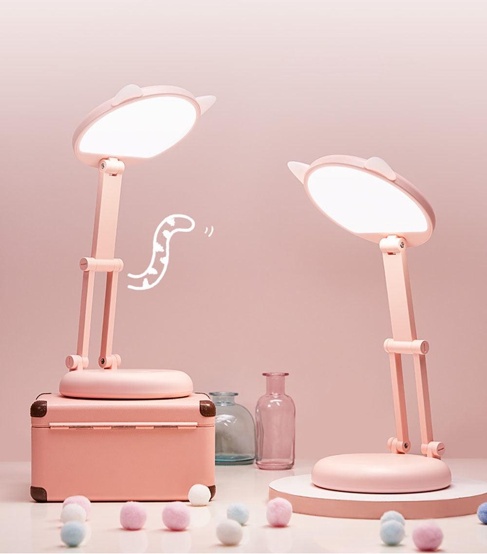 Cute Cat LED Table Lamp Children Study Eye Protection Desk Lamp 3600/6400mAh Long Battery Life Smart Bedroom Night Lamp Decorative Table Lamp Cute Study Lamps for Bedroom Décor Stevvex