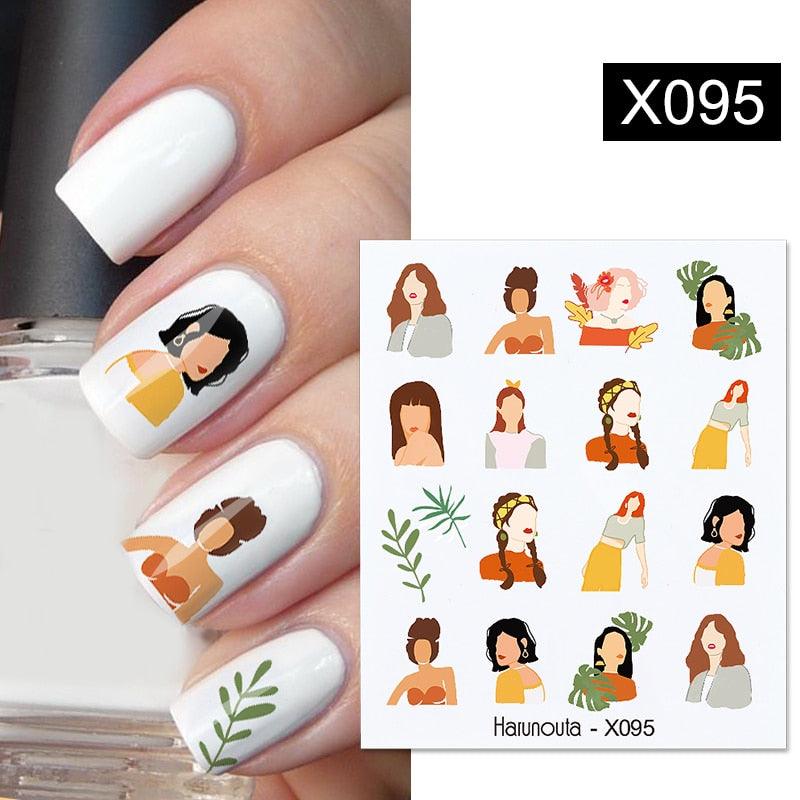 Blue Marble Water Decal Sticker Wave Line Flower Leaf Tree Summer Slider Decor For Manicuring Nail Art Watermarks Curve Graffiti Nail Design for Acrylic Nail Supplies Designer Nail Decorations for Women Girls Kids Stevvex