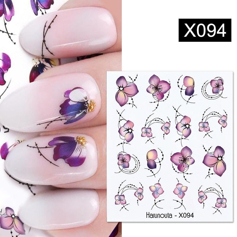 Blue Marble Water Decal Sticker Wave Line Flower Leaf Tree Summer Slider Decor For Manicuring Nail Art Watermarks Curve Graffiti Nail Design for Acrylic Nail Supplies Designer Nail Decorations for Women Girls Kids Stevvex