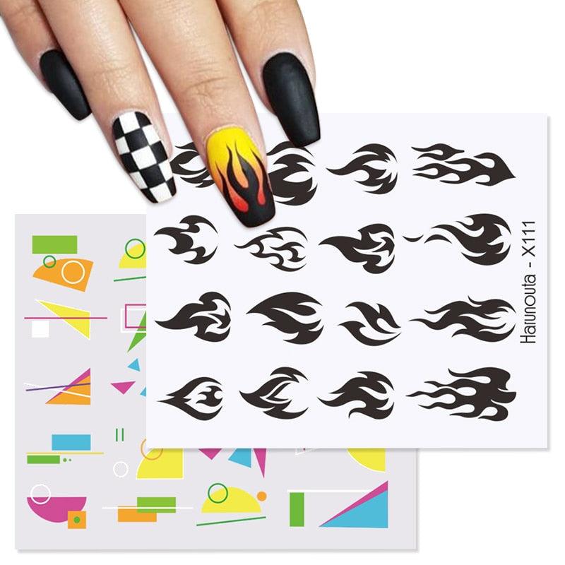 Rainbow Wave Love Heart Pattern Water Decals Stickers Butterfly Dragon Geometry Slider For Nails Art Decoration Tip Water Transfer Nail Decals Sticker For Pretty Girl Self-Adhesive Nail Decals Designer Nail Stickers for Acrylic Stevvex