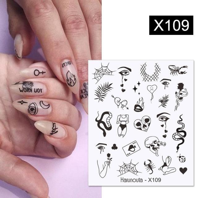 Rainbow Wave Love Heart Pattern Water Decals Stickers Butterfly Dragon Geometry Slider For Nails Art Decoration Tip Water Transfer Nail Decals Sticker For Pretty Girl Self-Adhesive Nail Decals Designer Nail Stickers for Acrylic Stevvex