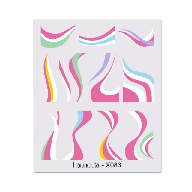Rainbow Wave Love Heart Pattern Water Decals Stickers Butterfly Dragon Geometry Slider For Nails Art Decoration Tip Water Transfer Nail Decals Sticker For Pretty Girl Self-Adhesive Nail Decals Designer Nail Stickers for Acrylic Stevvex