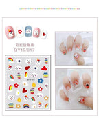 Cartoon Characters Plants Animals Forest Flowers Small Fresh Flowers 3D Nail Stickers Hyuna Style Nail Patch Waterproof Self Adhesive Nail Decals for Nail Art Decoration Including Hearts Stars Letters Bowknot Leaves Flowers Plants Fruits Butterflies