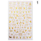 Gold Silver White Snowflakes 3D Nail Stickers Iridescent Self Adhesive Transfer Decals Manicures Art Decoration Slider  Nails Decals Sticker Hot Sexy Girl Tip Back Glue Decal Cool Lollipop Self Adhesive Acrylic Tips Tool Decoration Stevvex