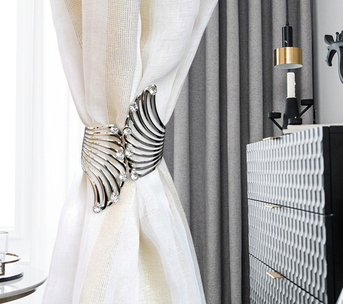 Angel's Wing Curtain Strap Modern Simple Curtain Clip Without Punching And Installation Of Metal Decorative Curtain Buckle Curtain Tiebacks Clips For Window Drapes Holdbacks Decorative Sheer Curtain Tiebacks For Girl' Room Stevvex