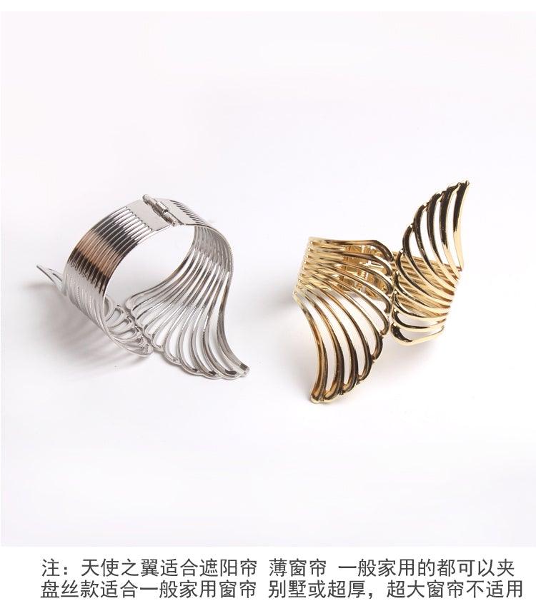 Angel's Wing Curtain Strap Modern Simple Curtain Clip Without Punching And Installation Of Metal Decorative Curtain Buckle Curtain Tiebacks Clips For Window Drapes Holdbacks Decorative Sheer Curtain Tiebacks For Girl' Room Stevvex