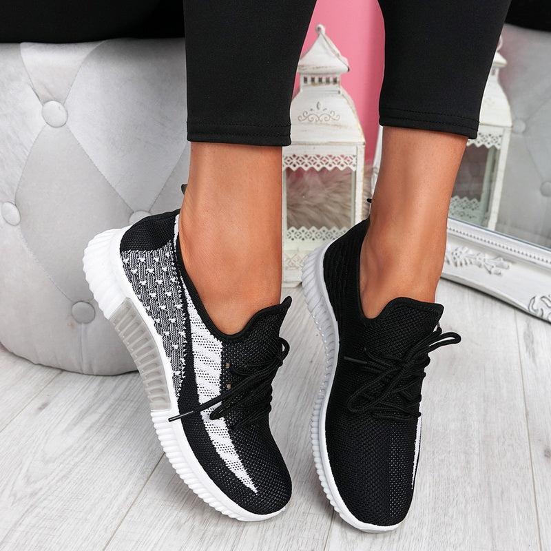 Elegant Sport Women's Vulcanized Female Lace Up Mesh Sneakers Round Toe Casual Walking Shoes Mesh Flat Anti-slip Women Breathable Mesh Fashion Sneakers Stevvex