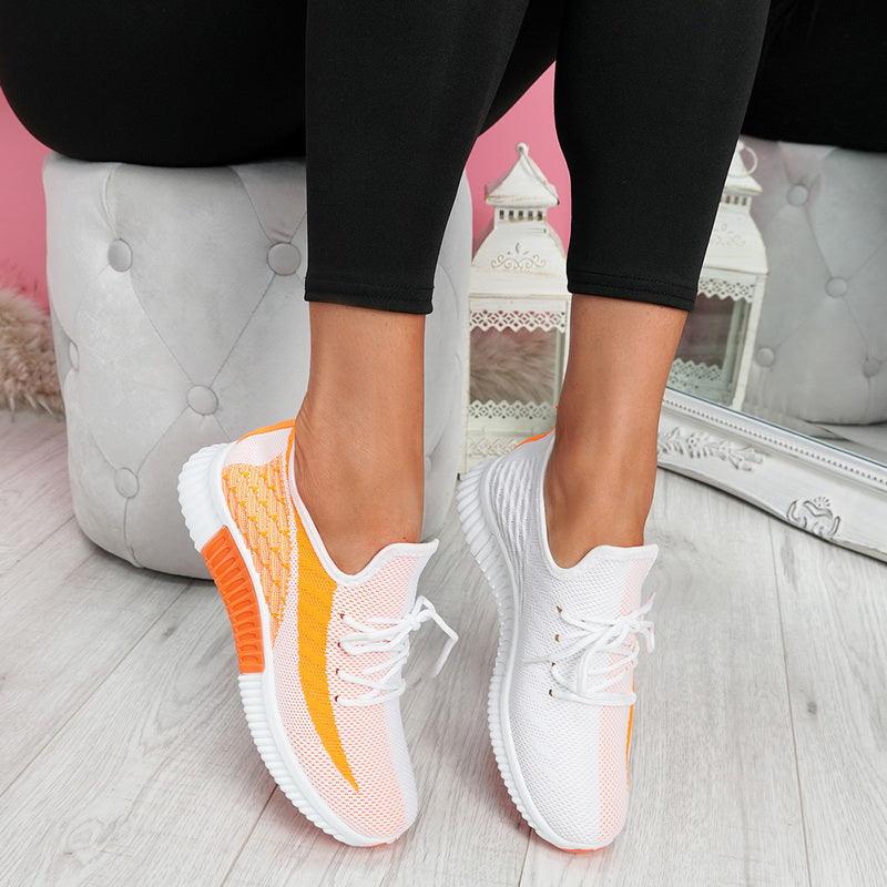 Elegant Sport Women's Vulcanized Female Lace Up Mesh Sneakers Round Toe Casual Walking Shoes Mesh Flat Anti-slip Women Breathable Mesh Fashion Sneakers Stevvex