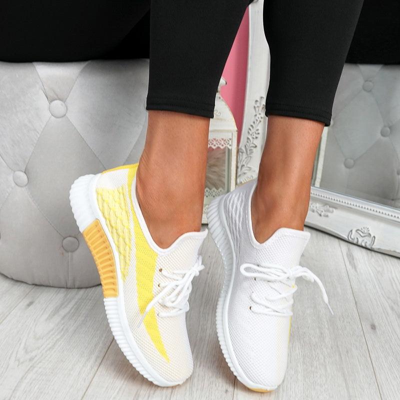 Elegant Sport Women's Vulcanized Female Lace Up Mesh Sneakers Round Toe Casual Walking Shoes Mesh Flat Anti-slip Women Breathable Mesh Fashion Sneakers Stevvex