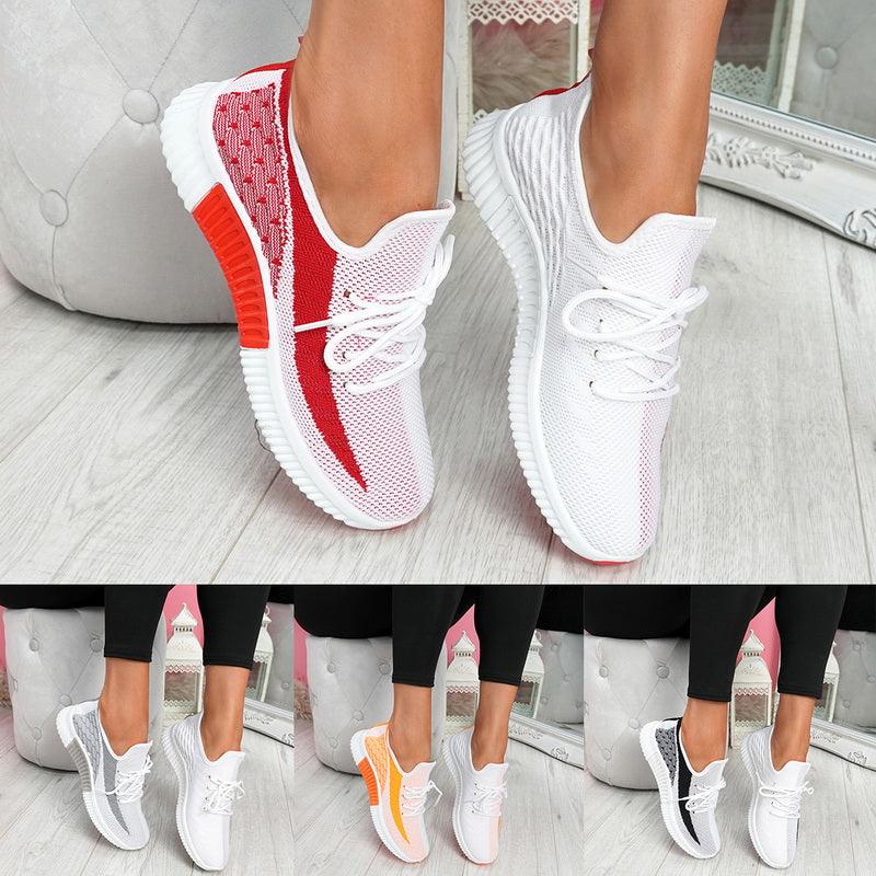 Elegant Sport Women's Vulcanized Female Lace Up Mesh Sneakers Round Toe Casual Walking Shoes Mesh Flat Anti-slip Women Breathable Mesh Fashion Sneakers Stevvex