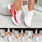 Elegant Sport Women's Vulcanized Female Lace Up Mesh Sneakers Round Toe Casual Walking Shoes Mesh Flat Anti-slip Women Breathable Mesh Fashion Sneakers Stevvex