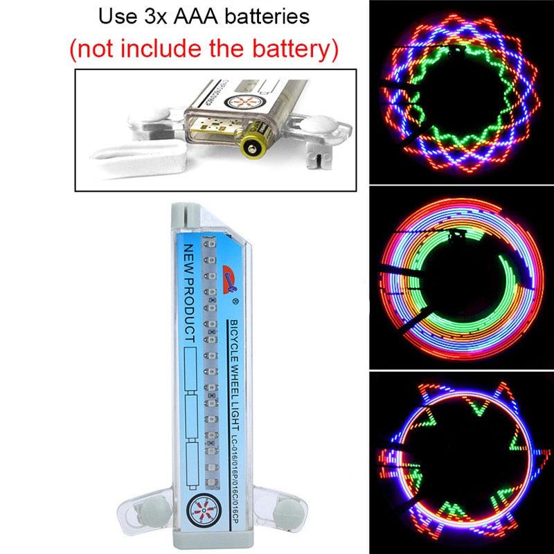 Bicycle Motorcycle Bike Tire Wheel Lights 32 Patterns LED Flash Spoke Lamp Cycling Light Bike Bicycle Spoke LED Lights Bright Cycling Flashing Night Light Safe Accessories Stevvex