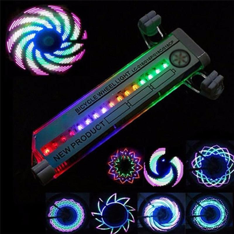 Bicycle Motorcycle Bike Tire Wheel Lights 32 Patterns LED Flash Spoke Lamp Cycling Light Bike Bicycle Spoke LED Lights Bright Cycling Flashing Night Light Safe Accessories Stevvex