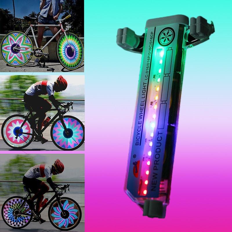 Bicycle Motorcycle Bike Tire Wheel Lights 32 Patterns LED Flash Spoke Lamp Cycling Light Bike Bicycle Spoke LED Lights Bright Cycling Flashing Night Light Safe Accessories Stevvex