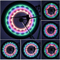 Bicycle Motorcycle Bike Tire Wheel Lights 32 Patterns LED Flash Spoke Lamp Cycling Light Bike Bicycle Spoke LED Lights Bright Cycling Flashing Night Light Safe Accessories Stevvex