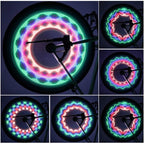 Bicycle Motorcycle Bike Tire Wheel Lights 32 Patterns LED Flash Spoke Lamp Cycling Light Bike Bicycle Spoke LED Lights Bright Cycling Flashing Night Light Safe Accessories Stevvex