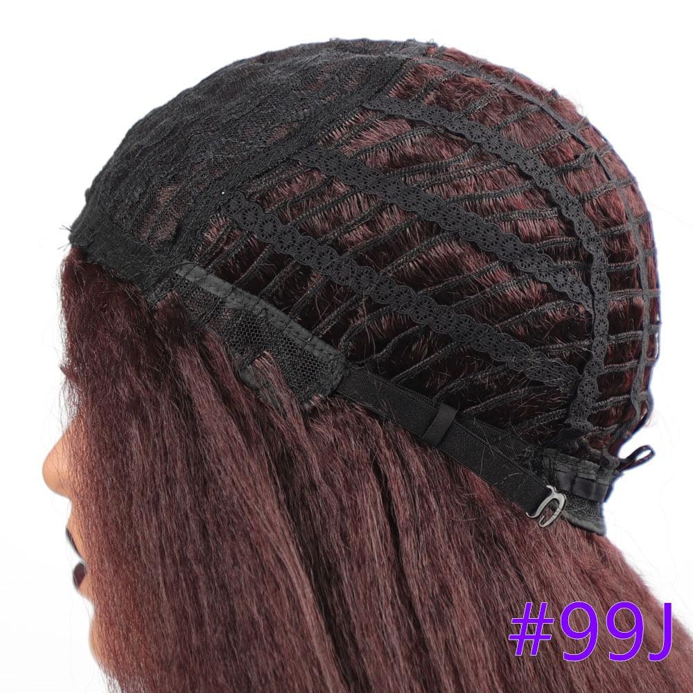 Long Kinky Straight Synthetic Wigs for Black Women
