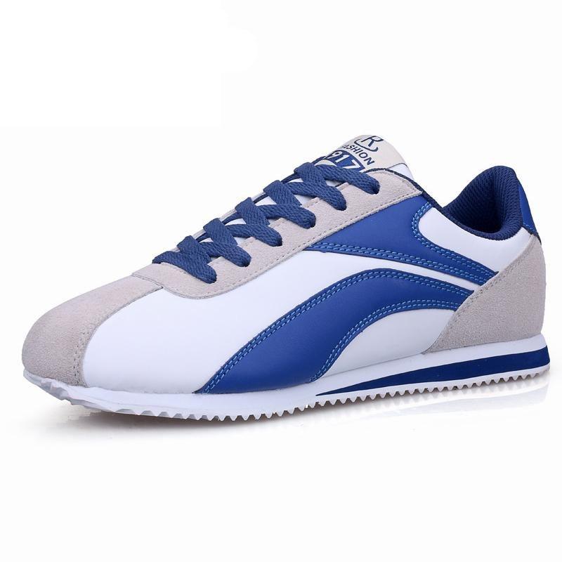 Fashion Men Sport Breathable Running Sneakers Casual Breathable Walking Shoes Sport Athletic Blue White Sneakers Gym Tennis Slip On Walking Outdoor Workout Sneakers Stevvex