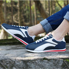 Fashion Men Sport Breathable Running Sneakers Casual Breathable Walking Shoes Sport Athletic Blue White Sneakers Gym Tennis Slip On Walking Outdoor Workout Sneakers Stevvex