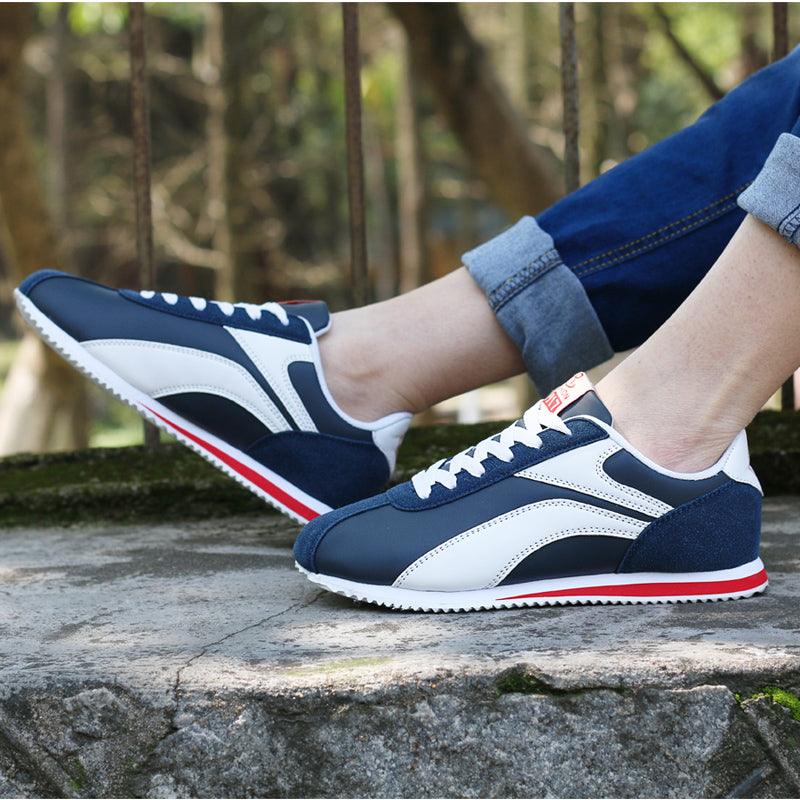 Fashion Men Sport Breathable Running Sneakers Casual Breathable Walking Shoes Sport Athletic Blue White Sneakers Gym Tennis Slip On Walking Outdoor Workout Sneakers Stevvex