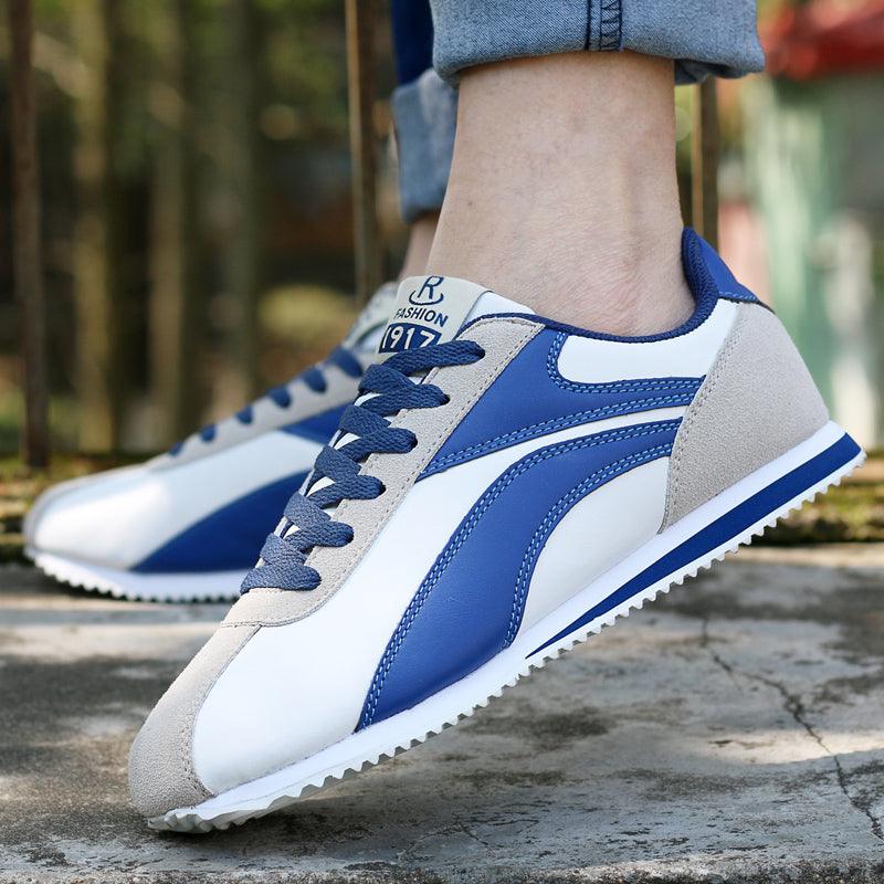 Fashion Men Sport Breathable Running Sneakers Casual Breathable Walking Shoes Sport Athletic Blue White Sneakers Gym Tennis Slip On Walking Outdoor Workout Sneakers Stevvex