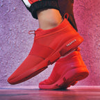 Mens Red Sneakers Flats Sport Footwear Couple Sneakers New Fashion Lovers Casual Lightweight Jogging Breathable Tennis Sport Shoes For Workout OutdoorWalking Stevvex