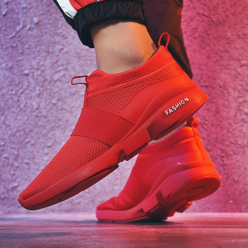 Mens Red Sneakers Flats Sport Footwear Couple Sneakers New Fashion Lovers Casual Lightweight Jogging Breathable Tennis Sport Shoes For Workout OutdoorWalking Stevvex