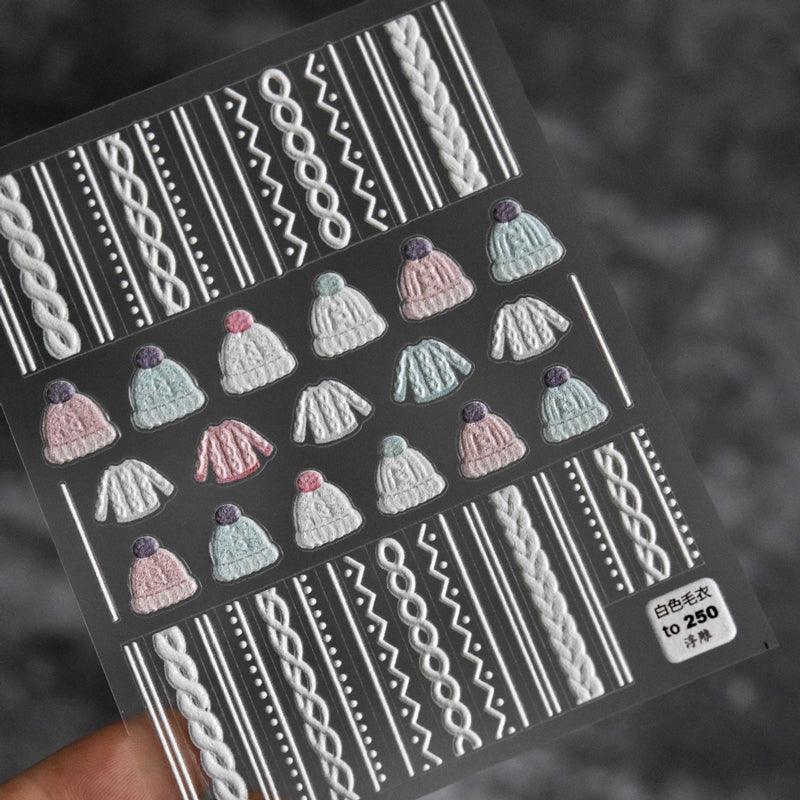 New Craft Nail Stickers Japanese 5d Nails Sticker Three-dimensional Snowflake Nail art Stickers Decals Decoration Decals Snowflakes Elk Bear Christmas Xmas Stickers Snowflakes Nail Water Decals Christmas White Snow Transfer Sticker Decoration Slider Stevvex