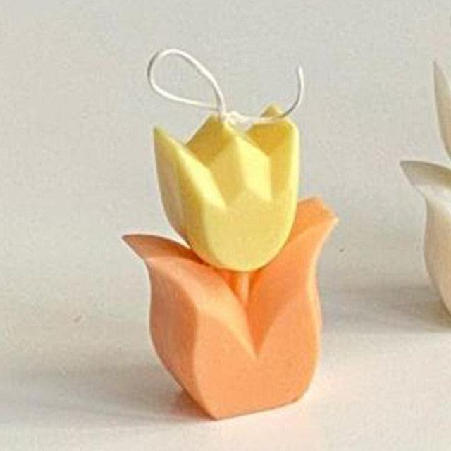 Tulip Candle Aroma Decoration Wedding Souvenir Birthday Gift Decoration Candles Handmade Delicate Tulip Flower Shape Candle  Perfect for Birthday Party Wedding Spa Home Decor Stevvex