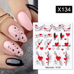 Egg Shell French Lines Water Decals Sticker Geometric Flowers Leaves Bubble Design Slider For Manicuring Nail Art Manicure Lips Nail Art Decorations Slider Nail Art Stickers Decals Nail Art Supplies Valentines Day 3D Self-Adhesive Nail Decorations Stevvex