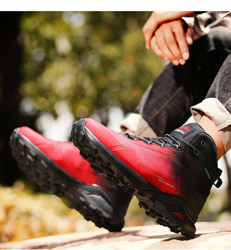 Camouflage Hiking Strong Breathable Non-slip Shoes Outdoor Men's Sports Shoes Waterproof Air Circulation Insole Ankle Support Non-Slip Lightweight For Outdoor Trekking Walking Shoes Stevvex