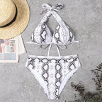 Push Up Bikini New Two Piece Swimsuit Women High Waist Black Pink Bikinis Set Women's Halter Padded Top Push Up Bikini Set Two Piece Swimsuits Bathing Suits Beachwear Swimwear Beachwear Bathing Suit Stevvex