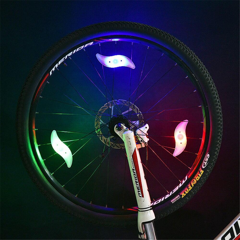 Bike Wheel Spokes Light 3 Lighting Mode LED Night Ride Waterproof Safety Warning Light Bicycle Colorful Lamp With Battery Waterproof LED Bicycle Spoke Lights Safety Flashing Lights For Bike Stevvex