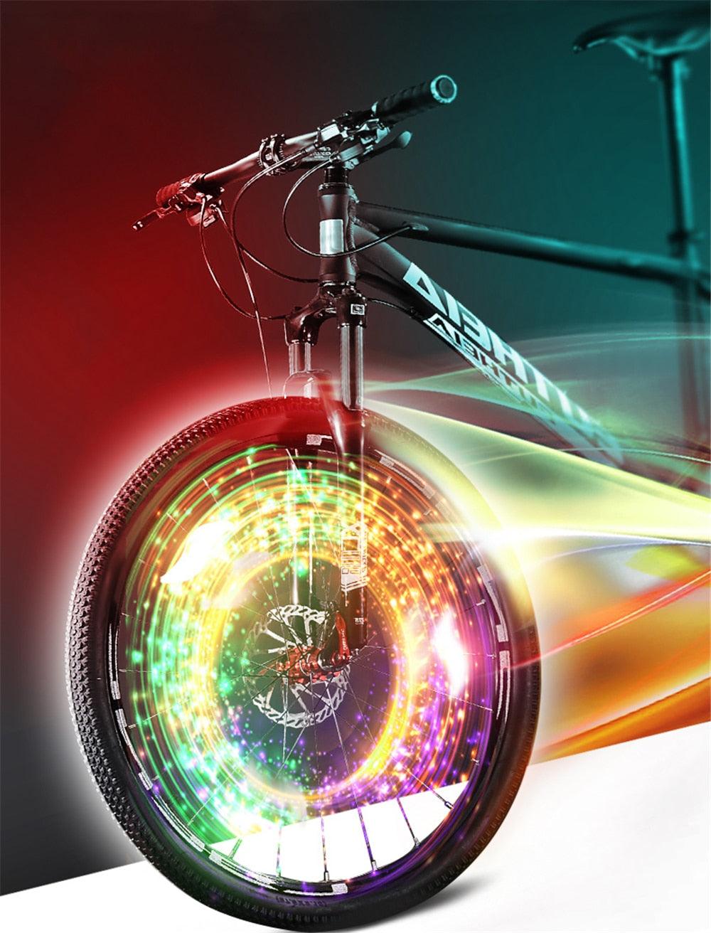 Bike Wheel Spokes Light 3 Lighting Mode LED Night Ride Waterproof Safety Warning Light Bicycle Colorful Lamp With Battery Waterproof LED Bicycle Spoke Lights Safety Flashing Lights For Bike Stevvex